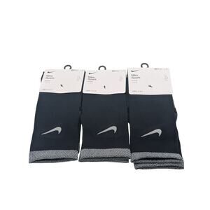 3 Pair Nike Spark Dri-Fit Cushioned Running Crew Socks Black Mens Size 8-9.5